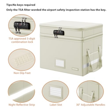 Fireproof File Box with Lock Portable Organizer