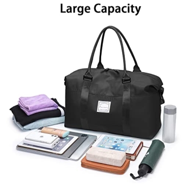 Travel Duffel Bag for Men - Waterproof Weekender with Dry/Wet Pocket