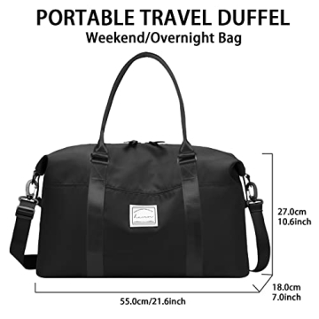 Travel Duffel Bag for Men - Waterproof Weekender with Dry/Wet Pocket