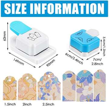 2 Pieces Tag Punch Corner Cutter 3 in 1 Corner Paper Punch Rounder Tag Shape Lever Action Punch for ...