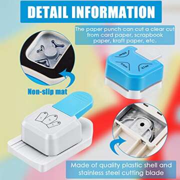 2 Pieces Tag Punch Corner Cutter 3 in 1 Corner Paper Punch Rounder Tag Shape Lever Action Punch for Present Making, DIY Crafts Projects, Photo Cutter, Card Making Supplies