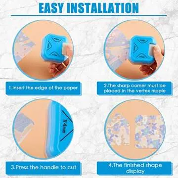 2 Pieces Tag Punch Corner Cutter 3 in 1 Corner Paper Punch Rounder Tag Shape Lever Action Punch for Present Making, DIY Crafts Projects, Photo Cutter, Card Making Supplies