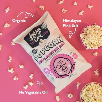 LesserEvil Himalayan Pink Salt Organic Popcorn Pack of 3