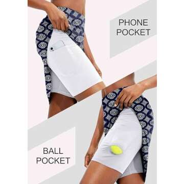 Viodia Knee Length Skorts for Stylish Summer Sports Attire