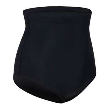 Firpearl Women's Ultra High Waisted Swim Shorts UPF50+ Swimsuit Tummy Control Bikini Bottoms US8 Black