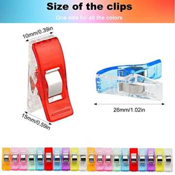 120 PCS Multipurpose Sewing Clips for Fabric, Mini Clips for Sewing, Sewing Fasteners Clips, Multi-Color Crafting Tools for Fabric Sewing Binding Crafting (Multiple Colour-120PCS)