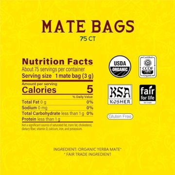 Guayakí Yerba Mate Organic Traditional Tea Bags 75 Count