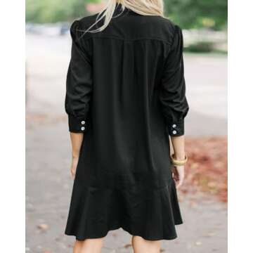 YEXPINE Women's Tunic Mini Dress - Floral Cotton Shift