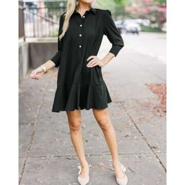 YEXPINE Women's Tunic Mini Dress - Floral Cotton Shift