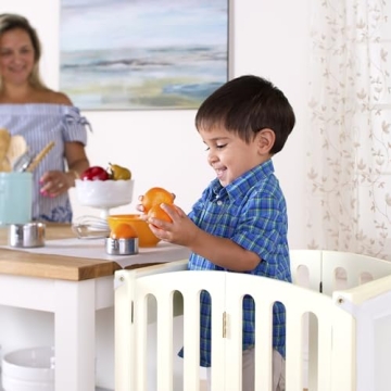 Guidecraft Foldable Kitchen Helper Stool for Toddlers Safety