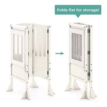 Guidecraft Foldable Kitchen Helper Stool for Toddlers Safety