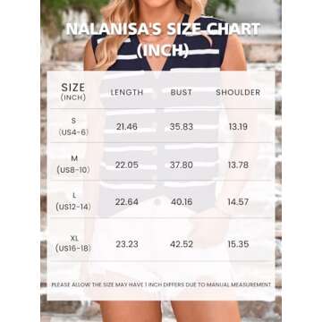 NALANISA Women's Trendy Summer Sweater Vests 2025 V Neck Sleeveless Button Up Knit Crop Tank Tops Y2k Vest Shirts Spring Outfits (Navy,M)