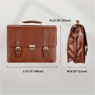 Ronts 15.6" Leather Briefcase for Men