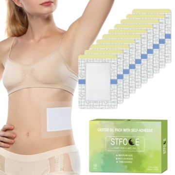 STFOCE 10pcs Castor Oil Pack Wrap, Medium Transparent Film Castor Oil Pack, Castor Oil Pack Wrap Org...