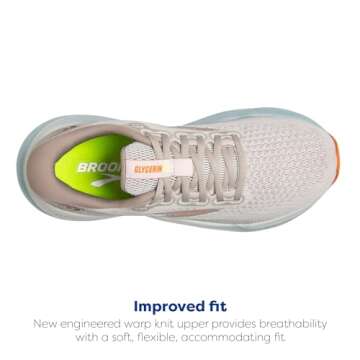 Brooks Women’s Glycerin 21 Neutral Running Shoe - Coconut/Aqua/Autumn Sunset - 8 Medium