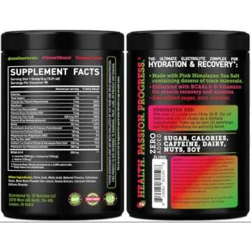 Zeal Naturals Electrolyte Powder Recovery Drink (90 Servings | Cherry Limeade) w 0 Sugar +BCAAs +B-Vitamins Electrolyte Supplement w Potassium Zinc & Magnesium for Hydration - Keto Electrolytes