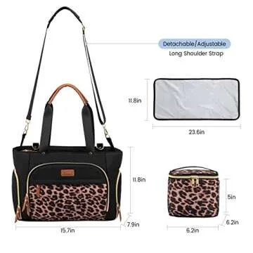 LOVEVOOK Breast Pump Bag & Diaper Tote - 3Pc Set for Breastfeeding Moms - Laptop Pocket, Cooler & Changing Pad - Fits Most Pumps
