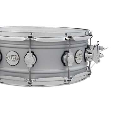 DW Design Series Aluminum Snare Drum - 5.5x14, Matte Aluminum