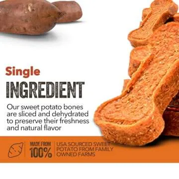 Gaines Family Farmstead Sweet Potato Dog Bones, All-Natural, Grain Free Dog Treats for All Ages & Br...