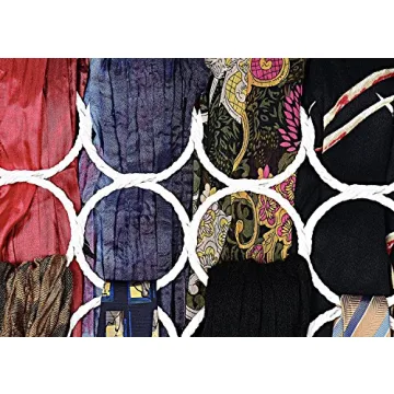 White Closet Scarf Hanger with 28 Rings - No Snags