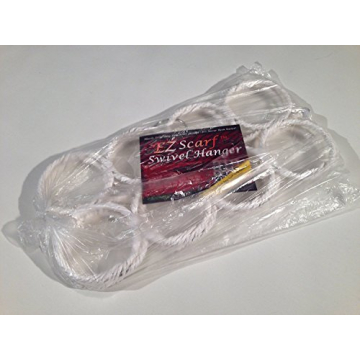 White Closet Scarf Hanger with 28 Rings - No Snags