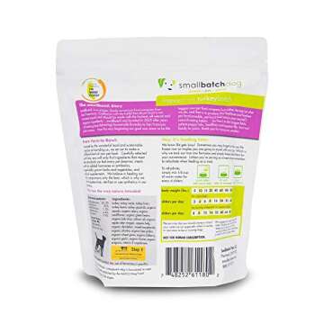 Smallbatch Pets Freeze-Dried Premium Raw Food Diet for Dogs, 2-Pack, Turkey Recipe, 14 oz in Each Bag (28 oz Total), Made in The USA, Organic Produce, Humanely Raised Meat, Hydrate and Serve Patties