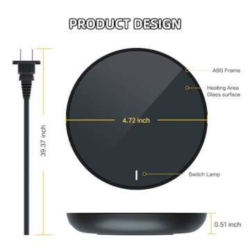 Jisiloe Coffee Mug Warmer, Smart Coffee Cup Warmer with Pressure-Induced Auto ON/Off, Candle Warmer Coffee Warmer Plate for Milk Tea, Coffee Accessories for Home Office Desk, 118