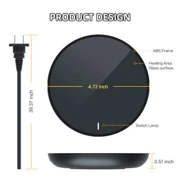 Jisiloe Coffee Mug Warmer, Smart Coffee Cup Warmer with Pressure-Induced Auto ON/Off, Candle Warmer Coffee Warmer Plate for Milk Tea, Coffee Accessories for Home Office Desk, 118