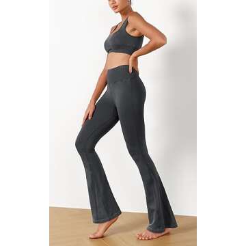 ODODOS Seamless Flare Leggings for Women - High Waist Style
