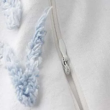 MARTHA STEWART Adrian King Size Duvet, 3 Piece Set-1 Duvet Cover, 2 Pillow Shams, Cotton-Percale, Soft, Reversible, Easy Wash, All Season 104"x92" with Button Closure, Blue/White