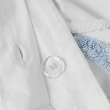 MARTHA STEWART Adrian King Size Duvet, 3 Piece Set-1 Duvet Cover, 2 Pillow Shams, Cotton-Percale, Soft, Reversible, Easy Wash, All Season 104"x92" with Button Closure, Blue/White