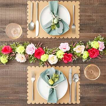 Juvale 100 Pack Disposable Scalloped Kraft Paper Placemats