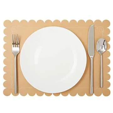 Juvale 100 Pack Disposable Scalloped Kraft Paper Placemats