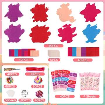 Valentine's Day Gifts for Kids Classroom, 40 Sets Valentines Day Cards Craft Kit Monster Arts for School Exchange, Make Your Own Craft Supplies for Valentines Party Favor Decoration, DIY Activities