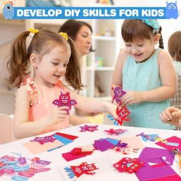 Valentine's Day Gifts for Kids Classroom, 40 Sets Valentines Day Cards Craft Kit Monster Arts for School Exchange, Make Your Own Craft Supplies for Valentines Party Favor Decoration, DIY Activities