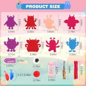 Valentine's Day Gifts for Kids Classroom, 40 Sets Valentines Day Cards Craft Kit Monster Arts for School Exchange, Make Your Own Craft Supplies for Valentines Party Favor Decoration, DIY Activities