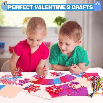 Valentine's Day Gifts for Kids Classroom, 40 Sets Valentines Day Cards Craft Kit Monster Arts for School Exchange, Make Your Own Craft Supplies for Valentines Party Favor Decoration, DIY Activities