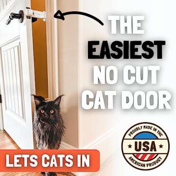 Door Buddy Door Prop for Cats - Easiest Cat Door Latch Holder to Keep Interior Door Open for Pets - ...