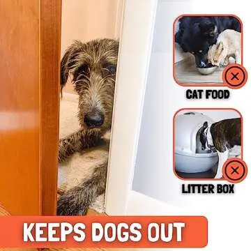 Door Buddy Door Prop for Cats - Easiest Cat Door Latch Holder to Keep Interior Door Open for Pets - Dog Proof Cat Feeding Station & Litter Box - Strong & Portable Door Stopper & Pet Gate Alternative