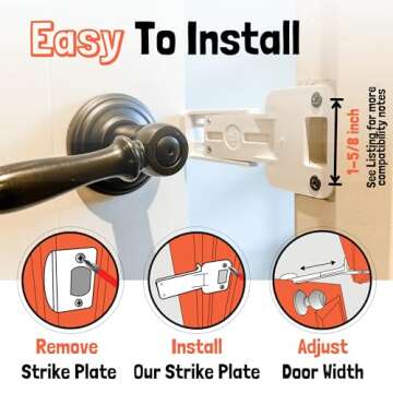 Door Buddy Door Prop for Cats - Easiest Cat Door Latch Holder to Keep Interior Door Open for Pets - Dog Proof Cat Feeding Station & Litter Box - Strong & Portable Door Stopper & Pet Gate Alternative