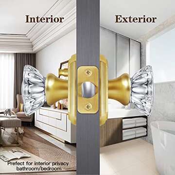 Premium Glass Door Knobs with Privacy Lock - Elegant Solution