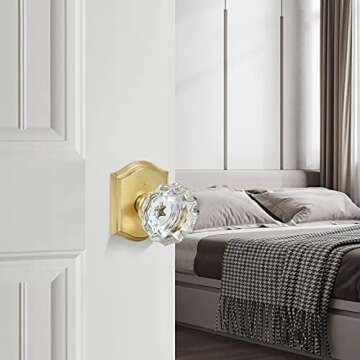 Premium Glass Door Knobs with Privacy Lock - Elegant Solution