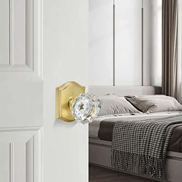 Premium Glass Door Knobs with Privacy Lock - Elegant Solution
