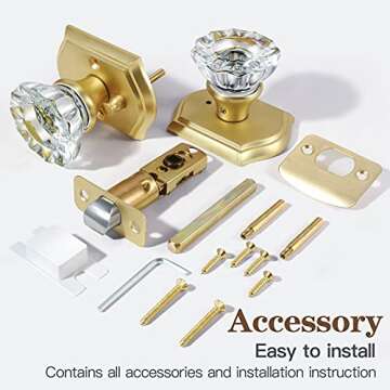 Premium Glass Door Knobs with Privacy Lock - Elegant Solution