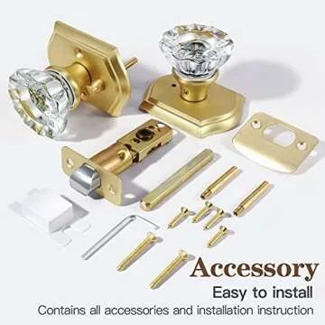 Premium Glass Door Knobs with Privacy Lock - Elegant Solution