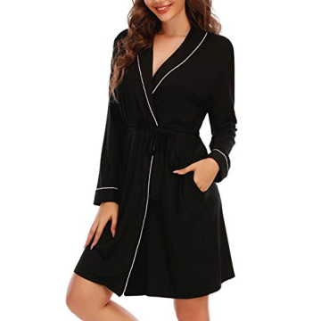 Soft Lightweight Cotton Robe for Women with Long Sleeves