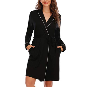Soft Lightweight Cotton Robe for Women with Long Sleeves