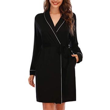 Soft Lightweight Cotton Robe for Women with Long Sleeves