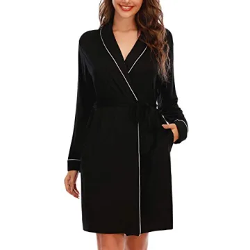 Soft Lightweight Cotton Robe for Women with Long Sleeves