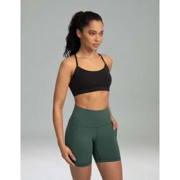Colorfulkoala Women's Dreamlux Y Back Sports Bra Low Impact Padded Workout Top with Built in Bra A-C Cups (S, Black)